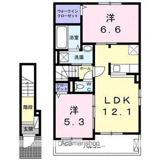 シャトル A【2階】の間取り