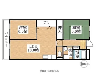 リンピア牟都志【4階】の間取り