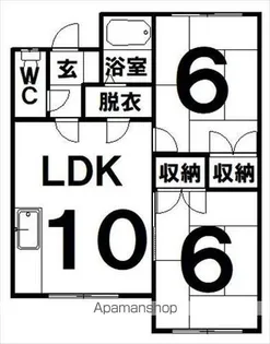 リベルテ222【1-B号室】の間取り