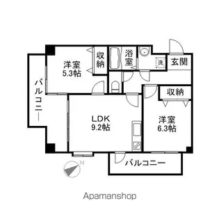 ボアモーカ野多目【402号室】の間取り