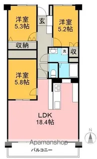 アーネスト能茶山【2階】の間取り