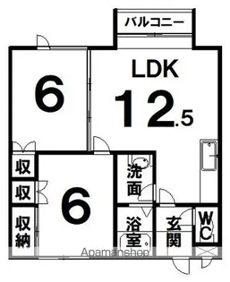オレンジハイツ【1階】の間取り