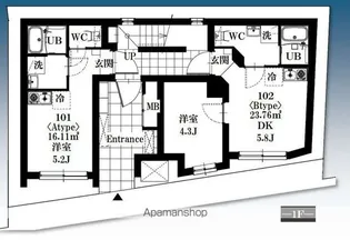 シャッツクヴェレ高円寺北【1階】の間取り