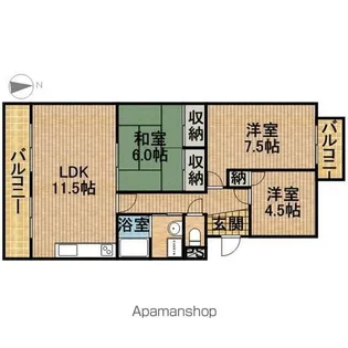 ガーデン葉月Ⅲ【3階】の間取り