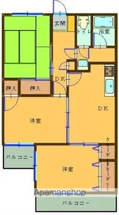 カネヒロハイツ【205号室】の間取り