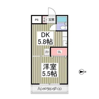 マリンシティダイヤモンドパレス【5階】の間取り