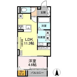 ルヴィータ剣町【303号室】の間取り