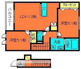 ゆめな都1・2番館(2)【2階】の間取り