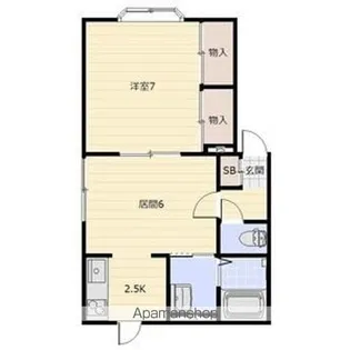 テイネハイツ【2階】の間取り