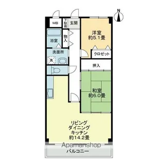 オプスBANZO【4階】の間取り