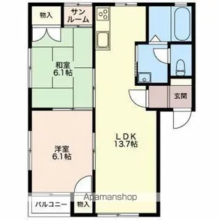 コーポ米田【1階】の間取り