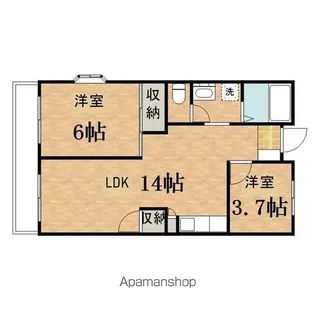 サバーブス根来【1階】の間取り