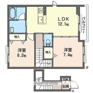 エクラシエガーデンズ【201号室】の間取り