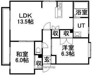 パークハイツE【4階】の間取り