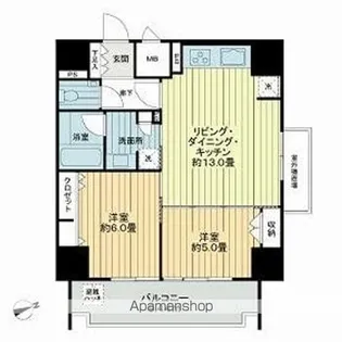 ダイアパレス市役所前【804号室】の間取り