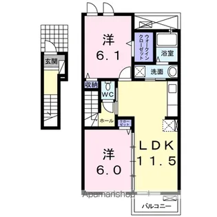 プライムカーサ【2階】の間取り
