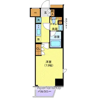 ジェノヴィア新宿早稲田グリーンヴェール【4階】の間取り