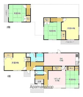 静岡県浜松市中央区高丘北1丁目【一戸建】の間取り