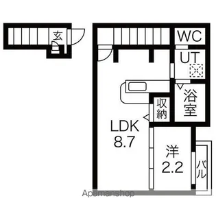 グランドール川内Ⅱ【2階】の間取り