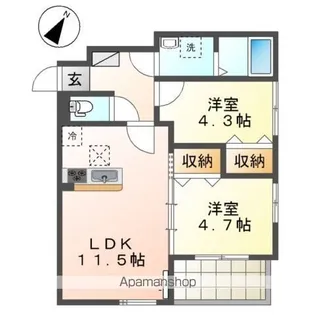 ラ・ロンディーネ【103号室】の間取り