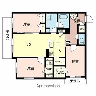 SHAMAISON PINO【102号室】の間取り