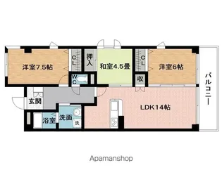 インペリアル鍵屋ノ辻【1階】の間取り
