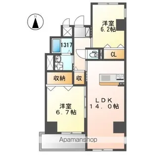 グランステージM【501号室】の間取り