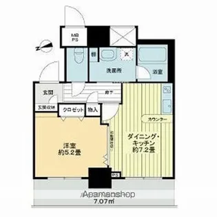 ライオンズステーションプラザ松戸【202号室】の間取り