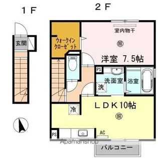 グランツ角木【203号室】の間取り