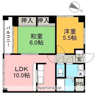 ヴィラージュ航洋【1階】の間取り