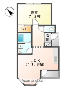 ハイツ御崎前【1階】の間取り