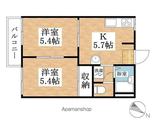 クローカスⅡ【202号室】の間取り