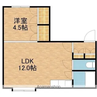 コテージ南郷通【201号室】の間取り