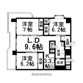 3LDKの間取り画像