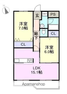 イーストオーク41【2階】の間取り