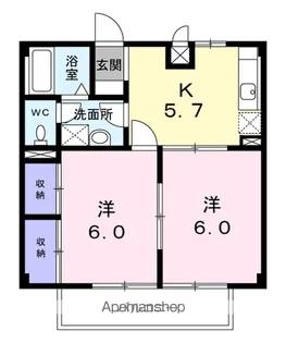 アベニューディアス【2階】の間取り