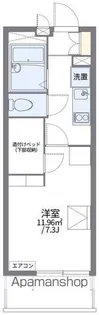 レオパレスサンクフルコート【107号室】の間取り