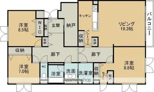 リアライズ松陰Ⅵ(リアライズマツカゲシックス)【3階】の間取り