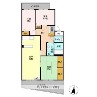 エコガーデン C棟【3階】の間取り
