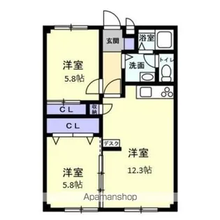フォブール大井B【2階】の間取り