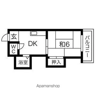 グランドハイツカワハラ【*401号室】の間取り