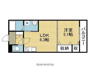 ラモーナ桃谷【2階】の間取り