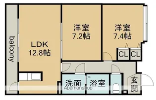 リバーグラス【1階】の間取り
