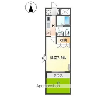 カーサフォンテーヌ【105号室】の間取り