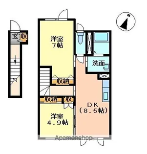 カーザプレスト【2階】の間取り