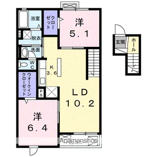 エレガント菅原【4階】の間取り