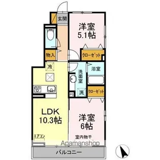ネオハイツサギヌマII【1階】の間取り