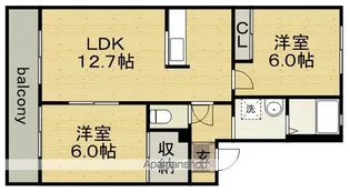天王ドルフ【2階】の間取り