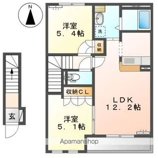 メゾン・ド・アシューレ【2階】の間取り