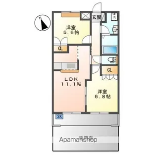 COMFORCE KOBE B【1階】の間取り